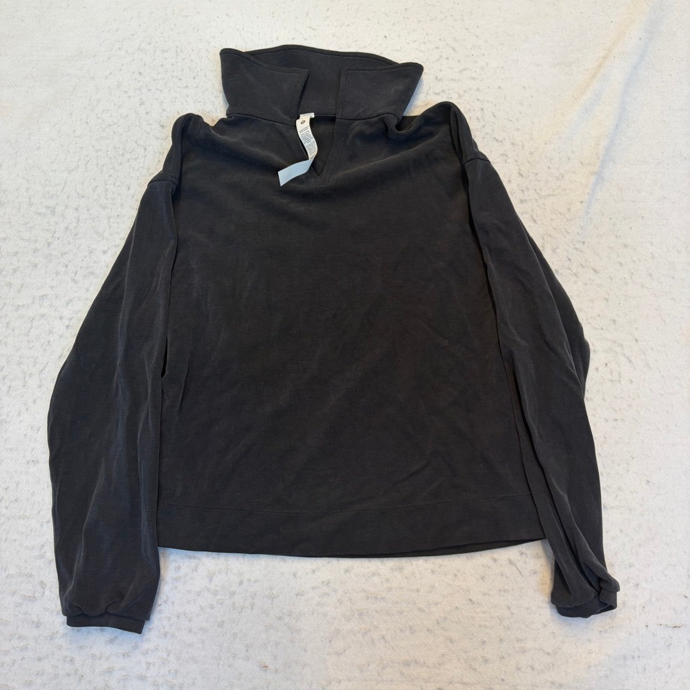 Lululemon Waffle Pullover Women XS Black Long Sleeve Funnel Neck LW3JP9S